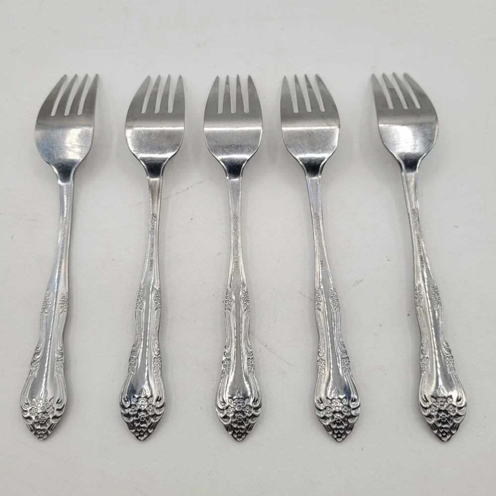 Stanley Roberts‎ / Rogers DREAM ROSE Stainless 5 SALAD FORKS